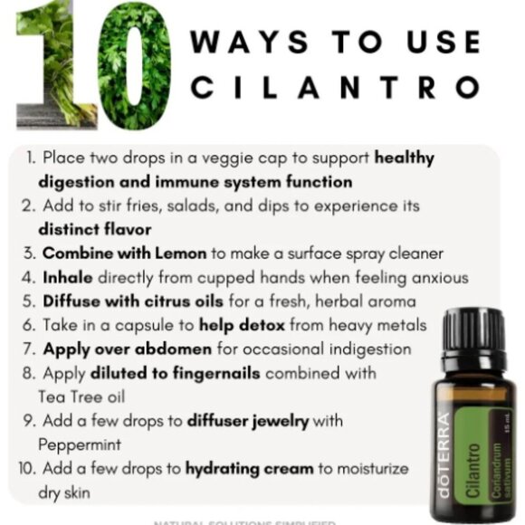 Doterra | Cilantro Certified Pure Tested Grade Oil - 15ml - Picture 4 of 4